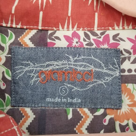 Gramicci Red 100% Cotton Multicolor Mixed Print Boho Global Jacket - Picture 3 of 9